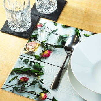 Tischset Platzset abwaschbar Rosen-Kranz von ARTIPICS